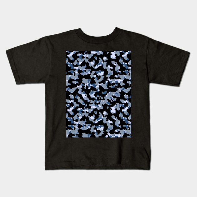 Blue Camouflage Kids T-Shirt by OriginalDarkPoetry